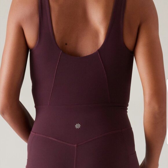 Athleta Salutation Stash 7/8 Bodysuit, Medium Petite MP, Spiced Cabernet - Picture 3 of 5